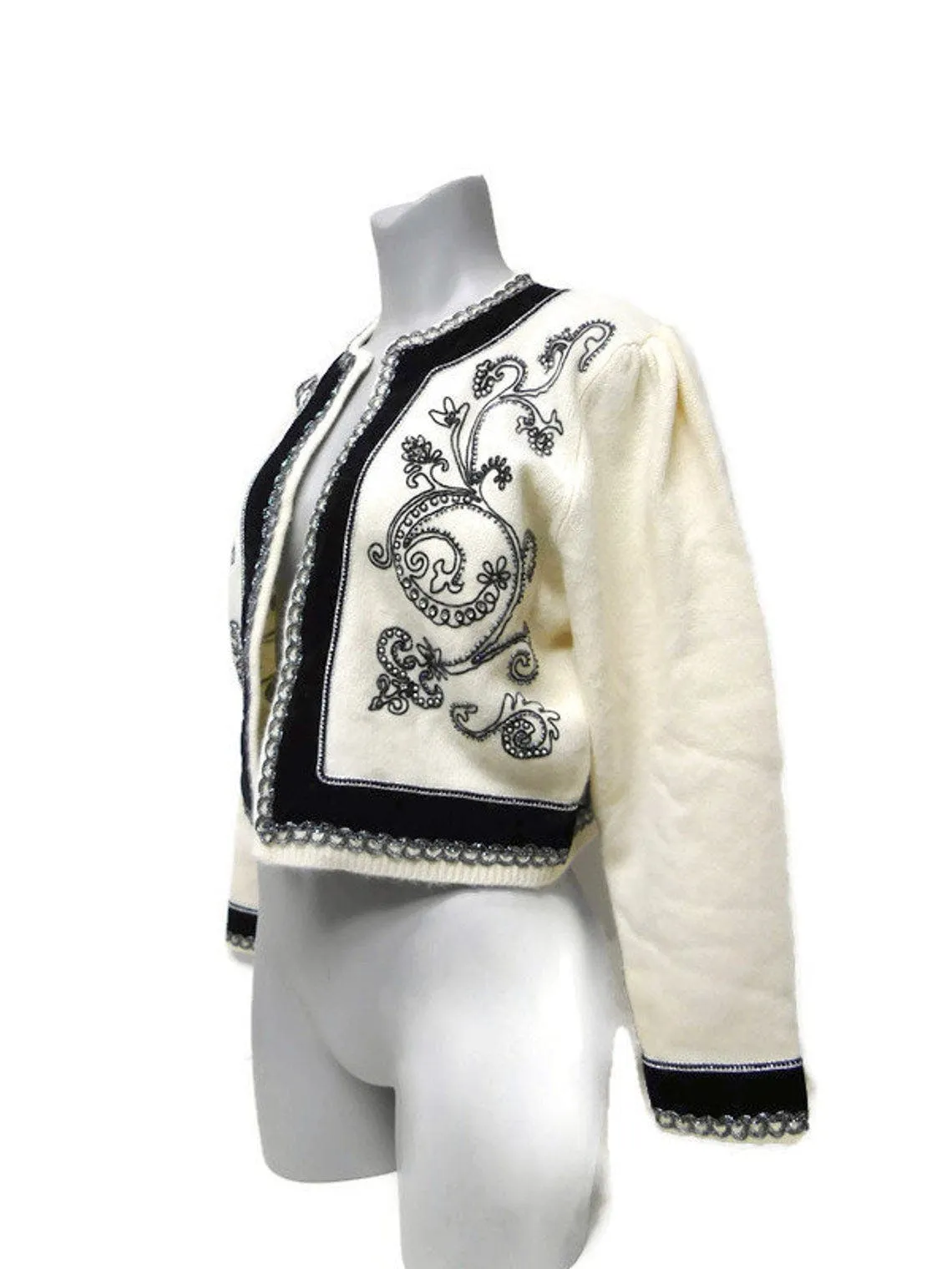 00's Open Front Wool Bolero Cardigan by Magnolia