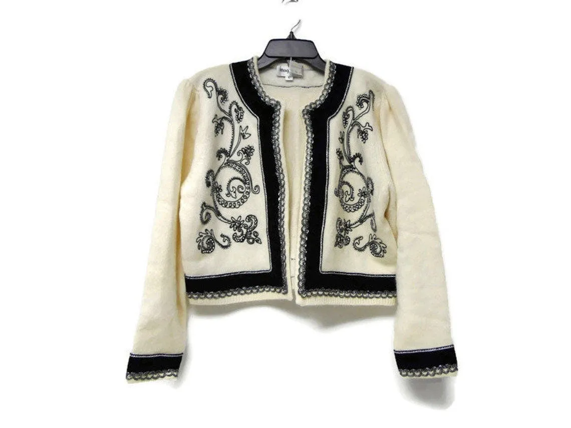 00's Open Front Wool Bolero Cardigan by Magnolia