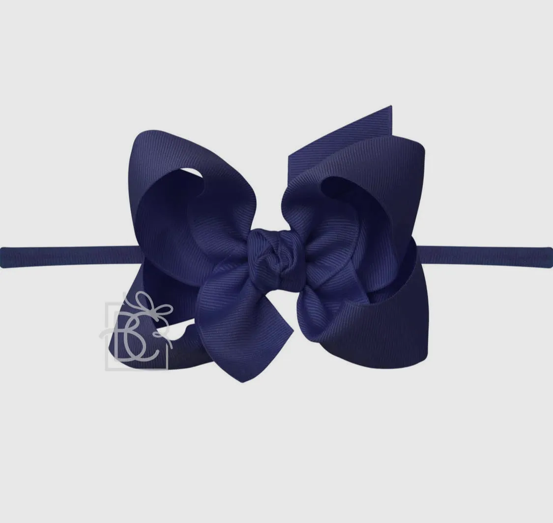 1/4″ Pantyhose Headband with Signature Grosgrain Bow