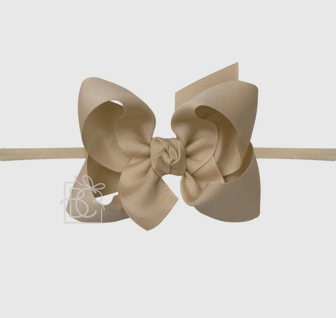 1/4″ Pantyhose Headband with Signature Grosgrain Bow