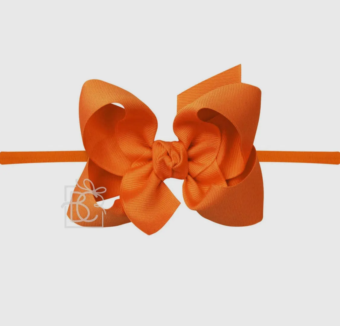 1/4″ Pantyhose Headband with Signature Grosgrain Bow