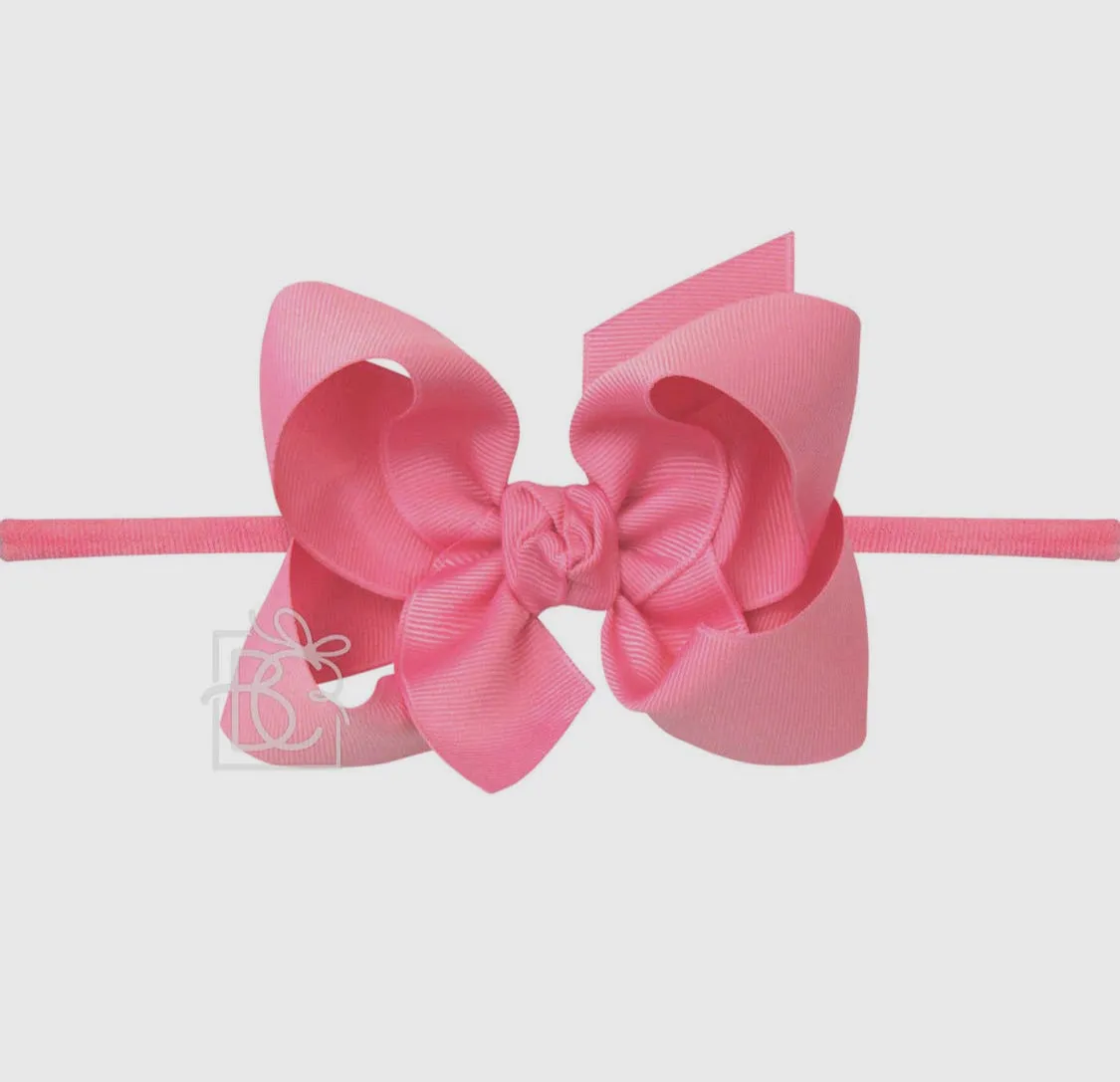 1/4″ Pantyhose Headband with Signature Grosgrain Bow
