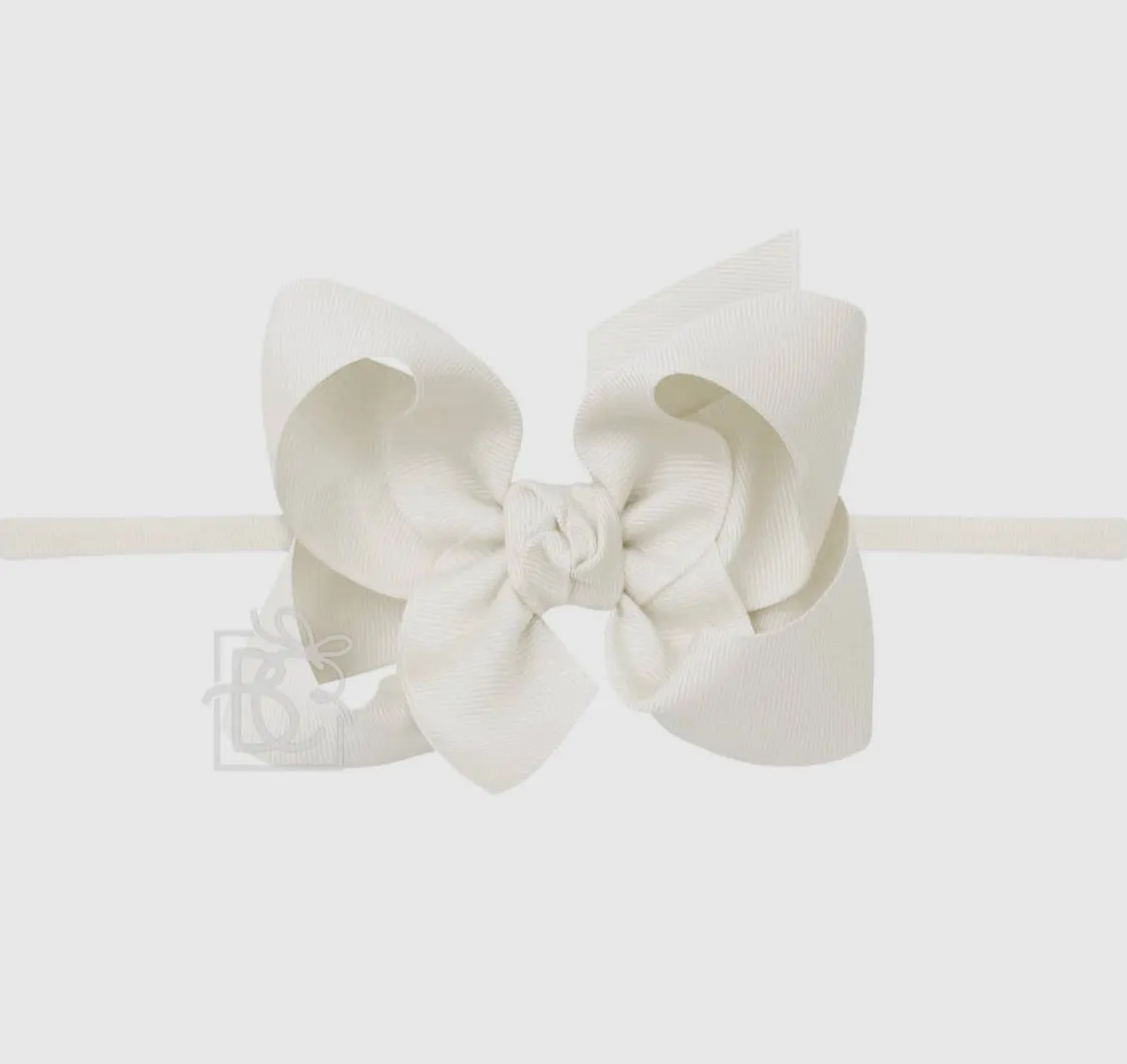 1/4″ Pantyhose Headband with Signature Grosgrain Bow