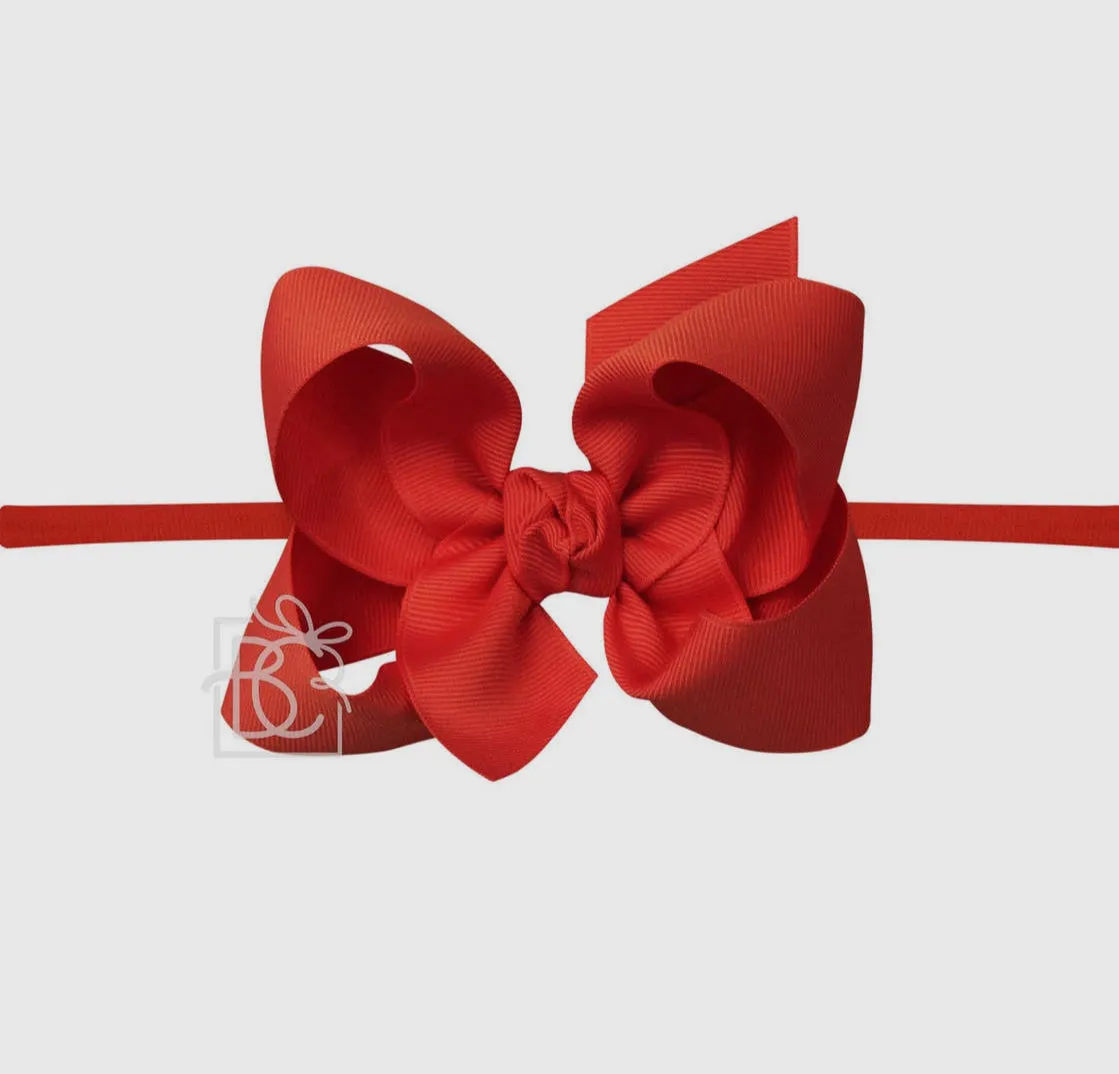 1/4″ Pantyhose Headband with Signature Grosgrain Bow
