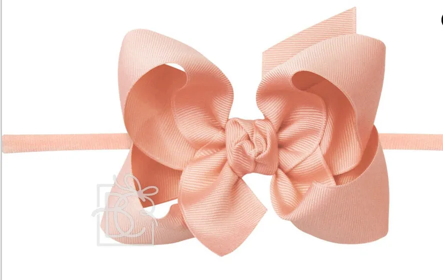 1/4″ Pantyhose Headband with Signature Grosgrain Bow