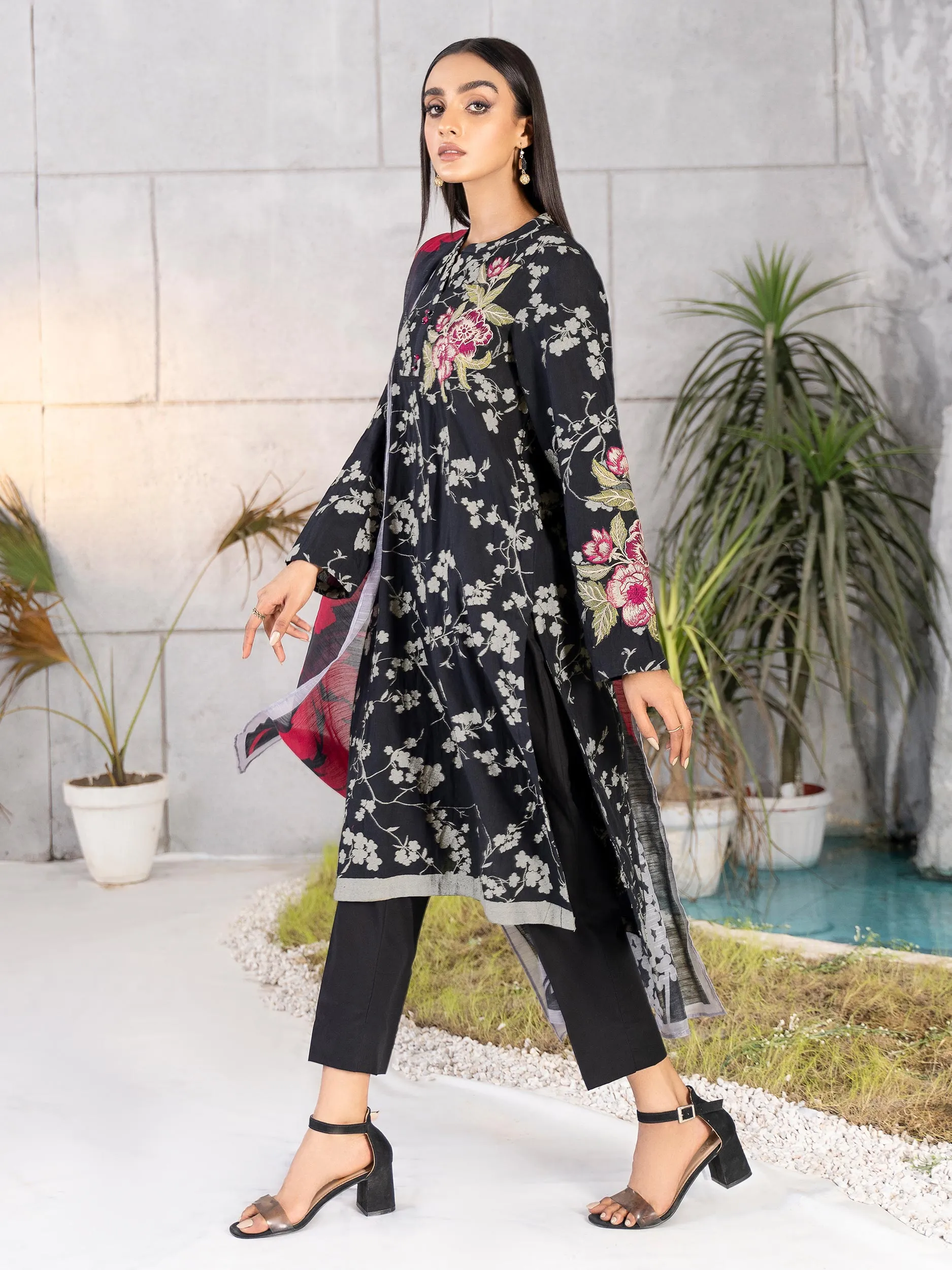 2 Piece Jacquard Suit-Embroidered (Unstitched)
