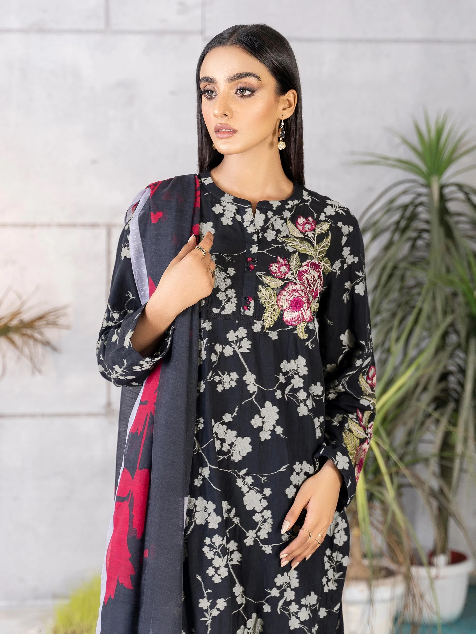 2 Piece Jacquard Suit-Embroidered (Unstitched)