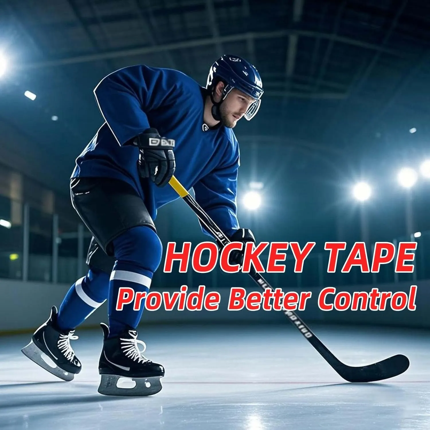 2 Rolls Hockey Tape, Multipurpose Cloth Tape Grip Tape for Lacrosse Stick, Baseball & Softball Bats, Rackets, Pullup Bars, Gardening Tools, Gym, Sports Handle