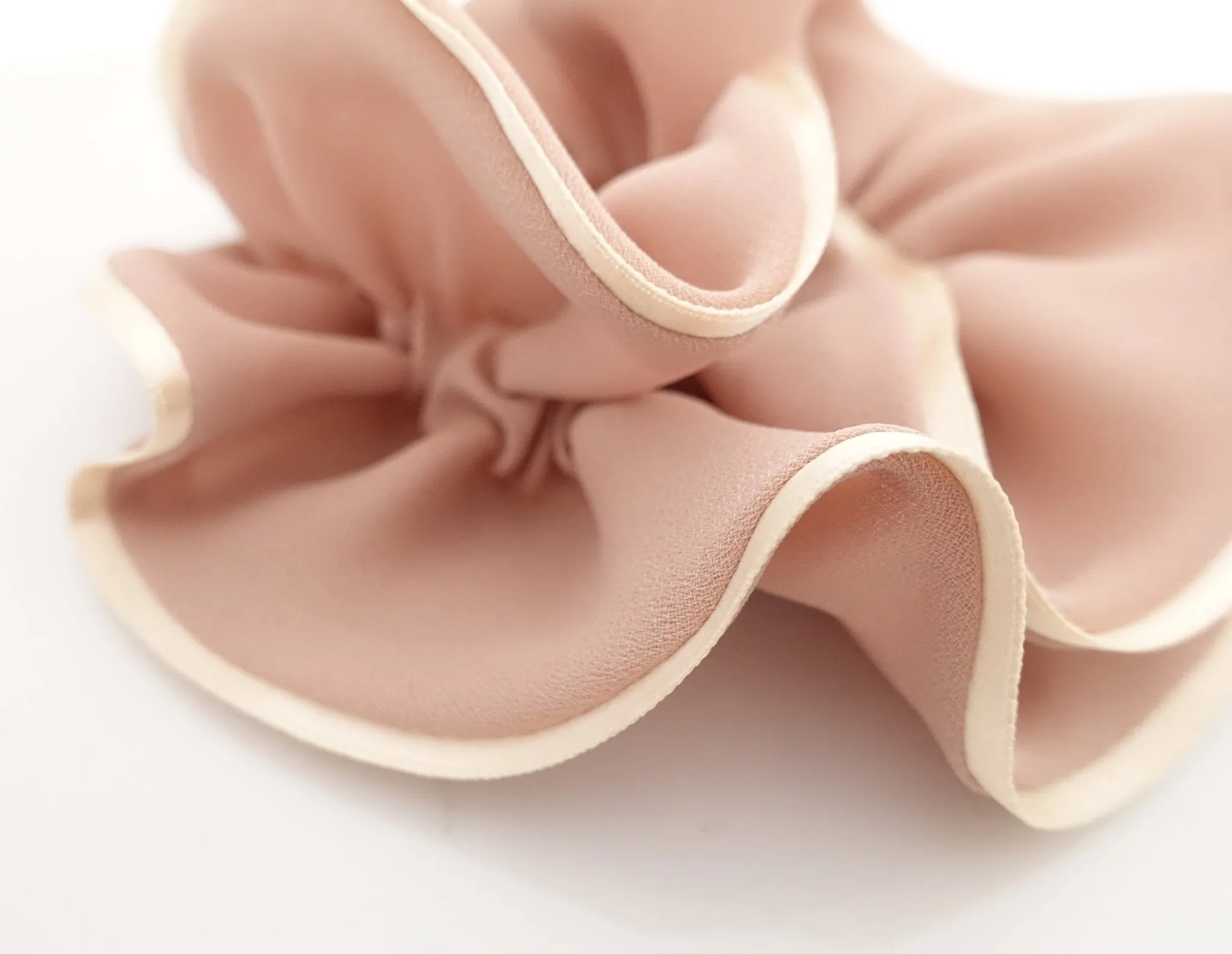 2 trim chiffon scrunchy glossy edge trim scrunchies women hair accessories