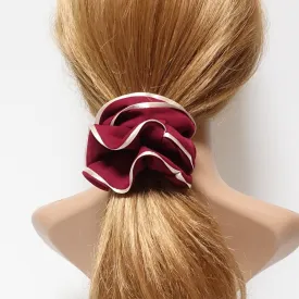 2 trim chiffon scrunchy glossy edge trim scrunchies women hair accessories