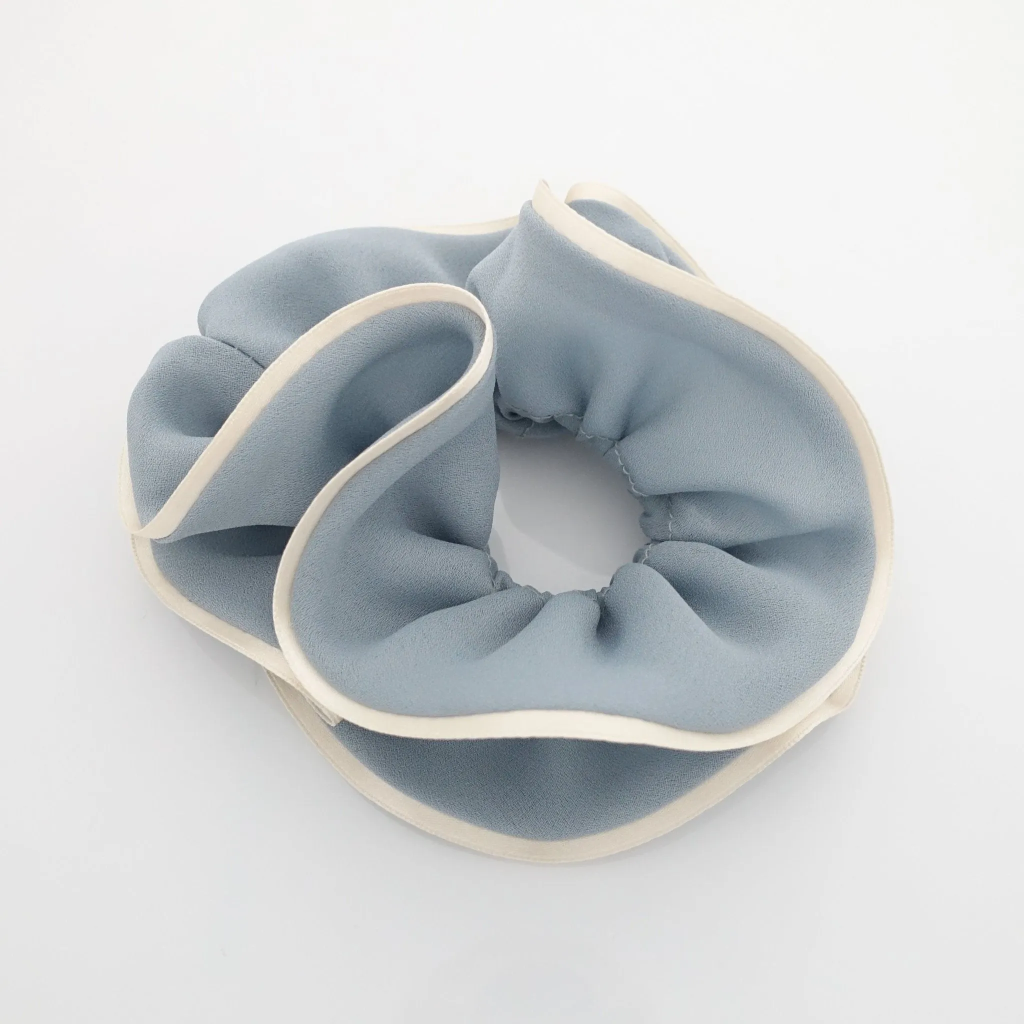2 trim chiffon scrunchy glossy edge trim scrunchies women hair accessories