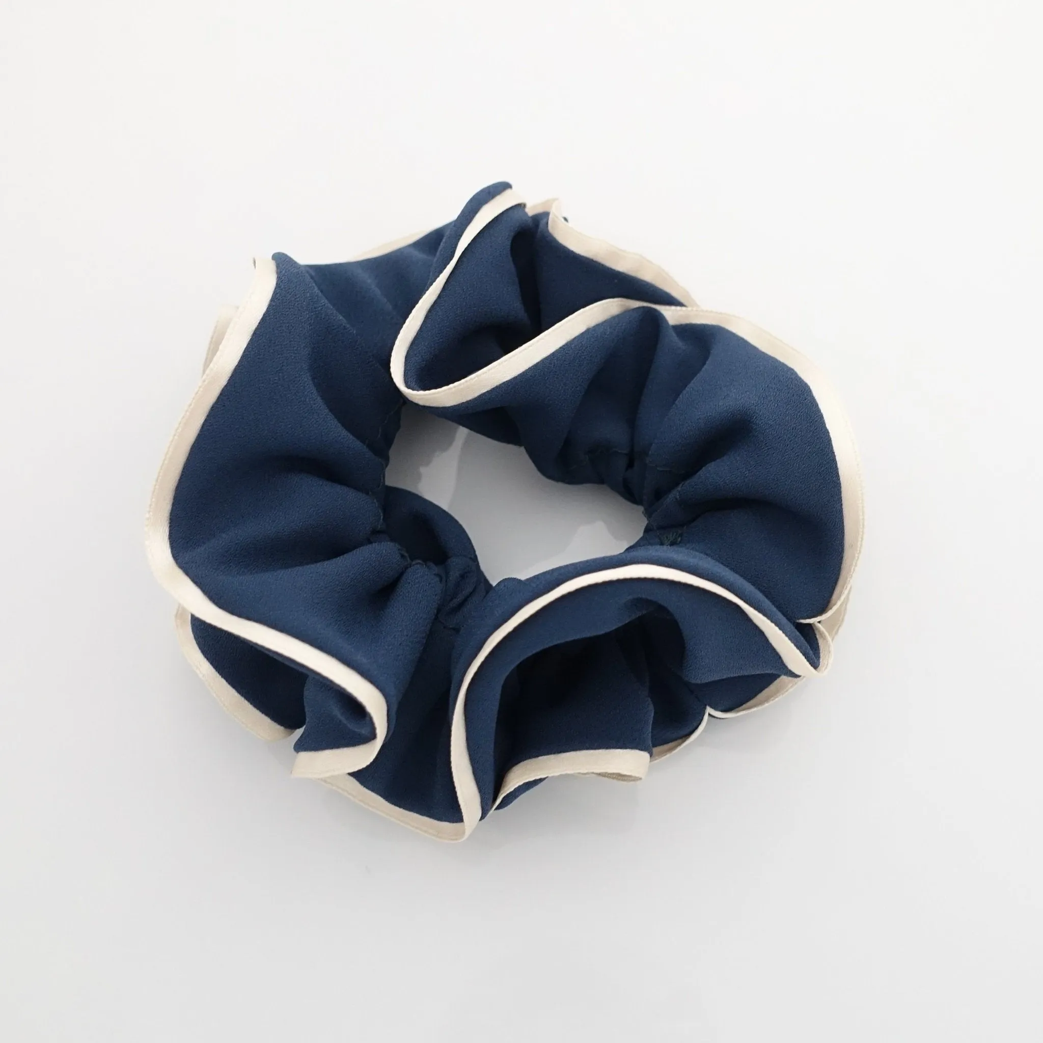 2 trim chiffon scrunchy glossy edge trim scrunchies women hair accessories