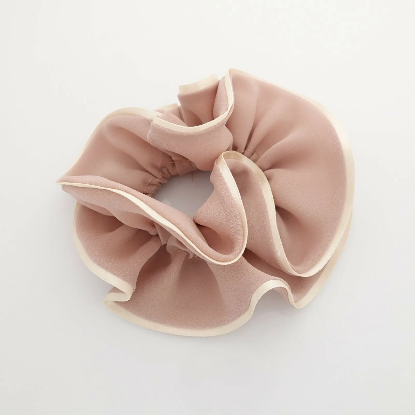2 trim chiffon scrunchy glossy edge trim scrunchies women hair accessories