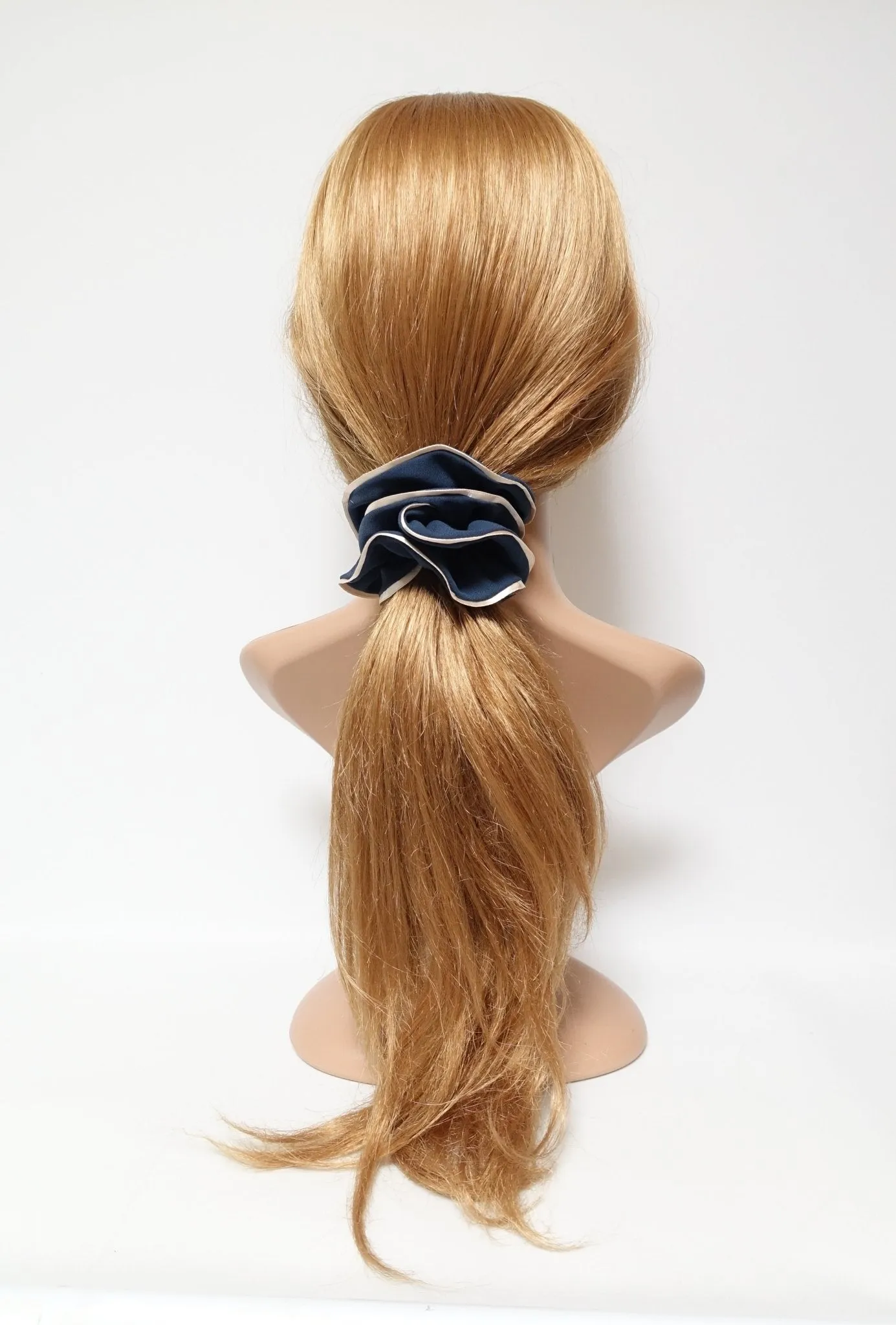 2 trim chiffon scrunchy glossy edge trim scrunchies women hair accessories
