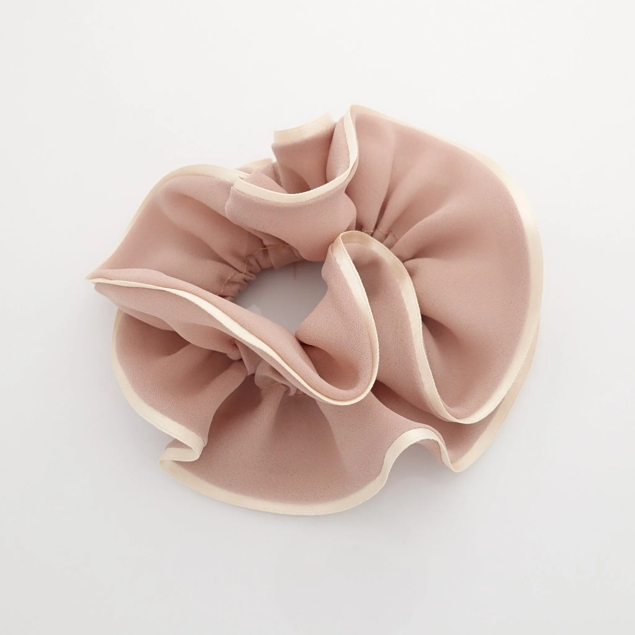 2 trim chiffon scrunchy glossy edge trim scrunchies women hair accessories