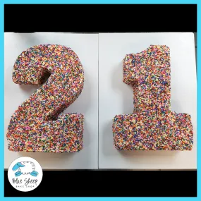 21 Carved Number Cake with Sprinkles