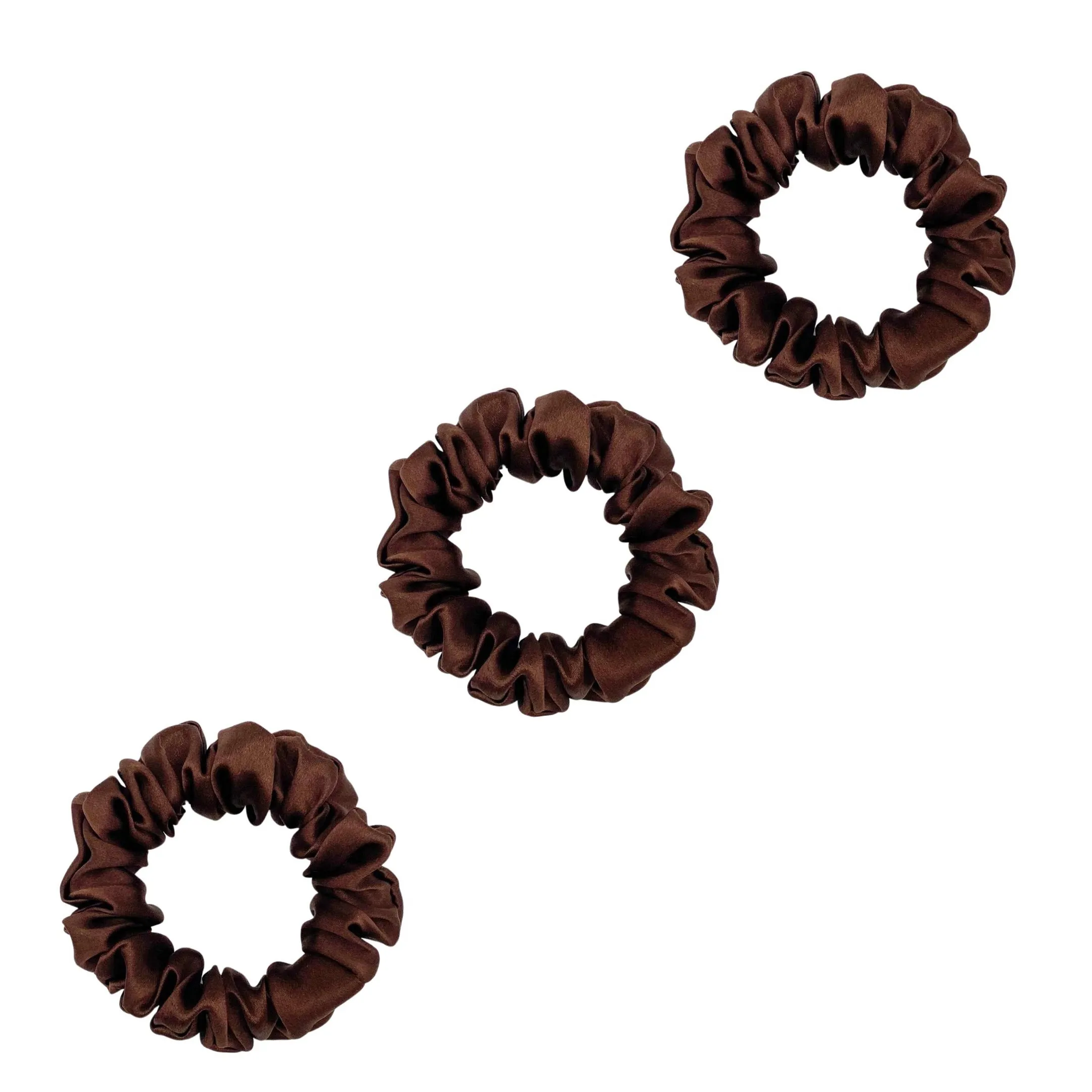 3 Pack Premium Mulberry Silk Scrunchies - Navy  - Small