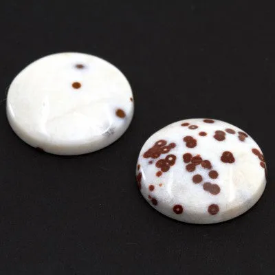 30mm Polka Dot Agate Round Cabs