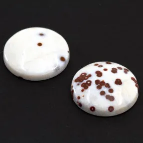 30mm Polka Dot Agate Round Cabs