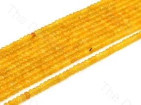 4 mm Dull Yellow Rondelle Jade Quartz Stones
