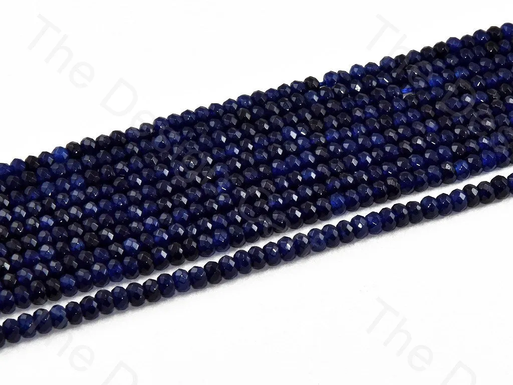 4 mm Navy Blue Rondelle Jade Quartz Stones