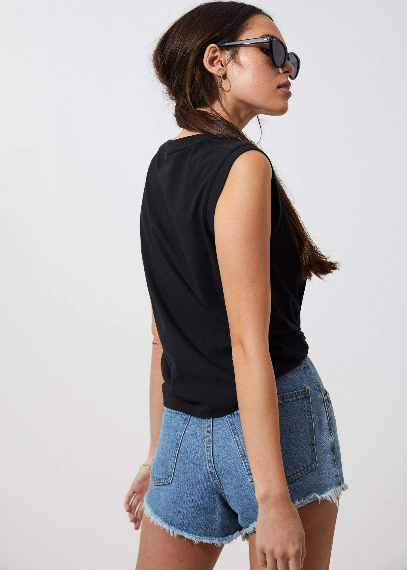 Afends Womens Baby - Retro Bandcut Tee - Black