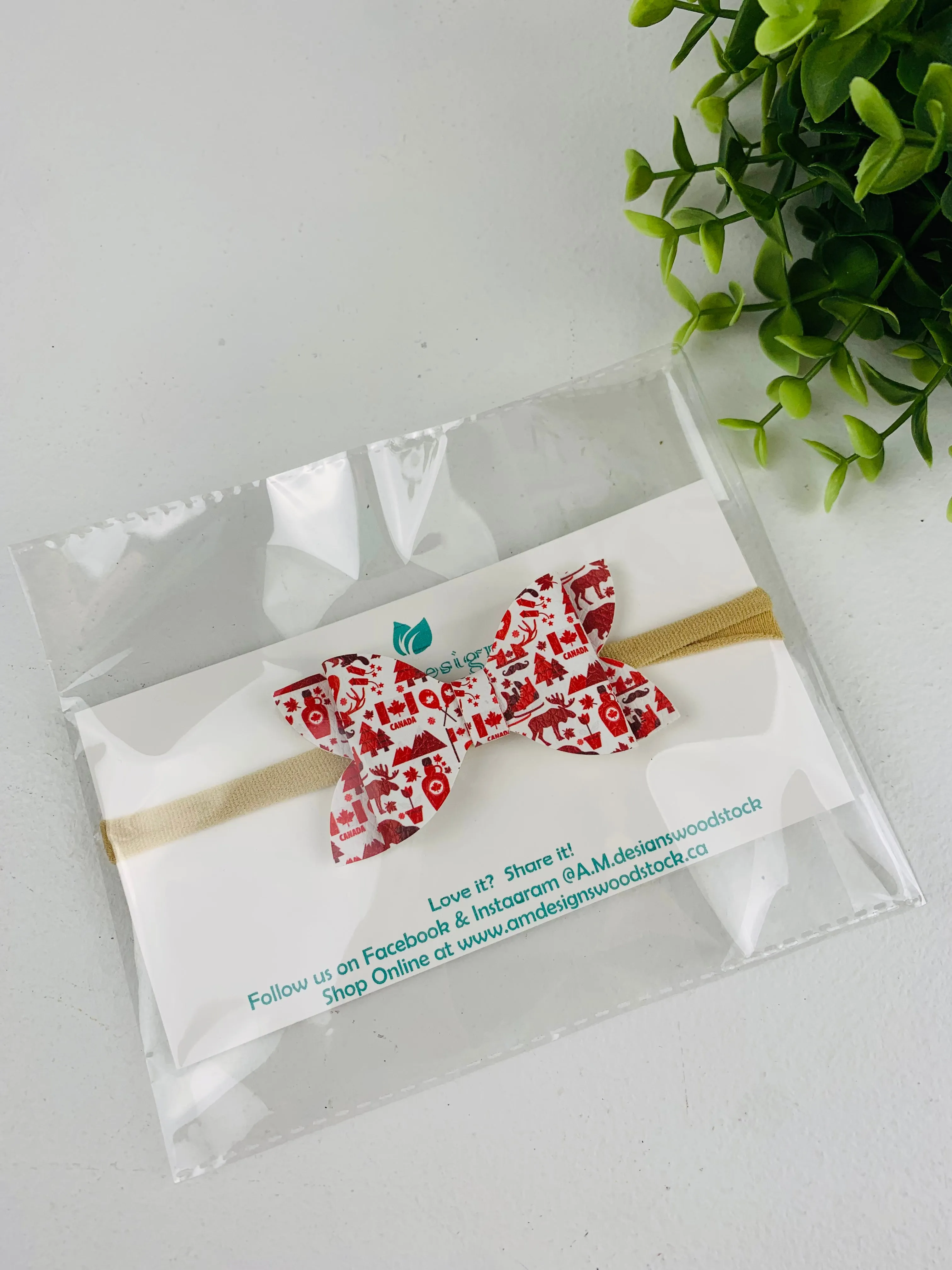 AM Designs, Headband Bows on Nylon Band