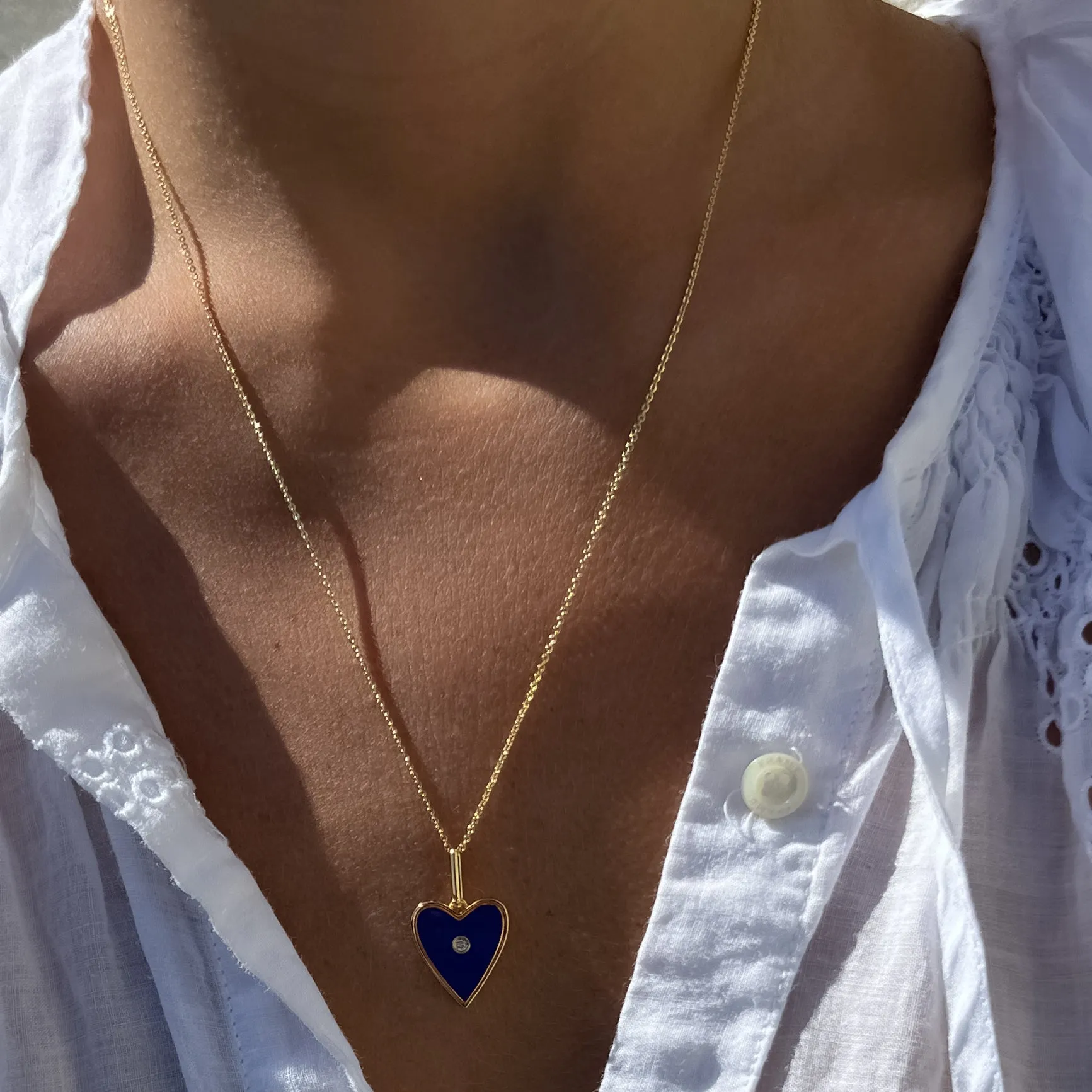 Amaya Heart Blue Enamel Charm