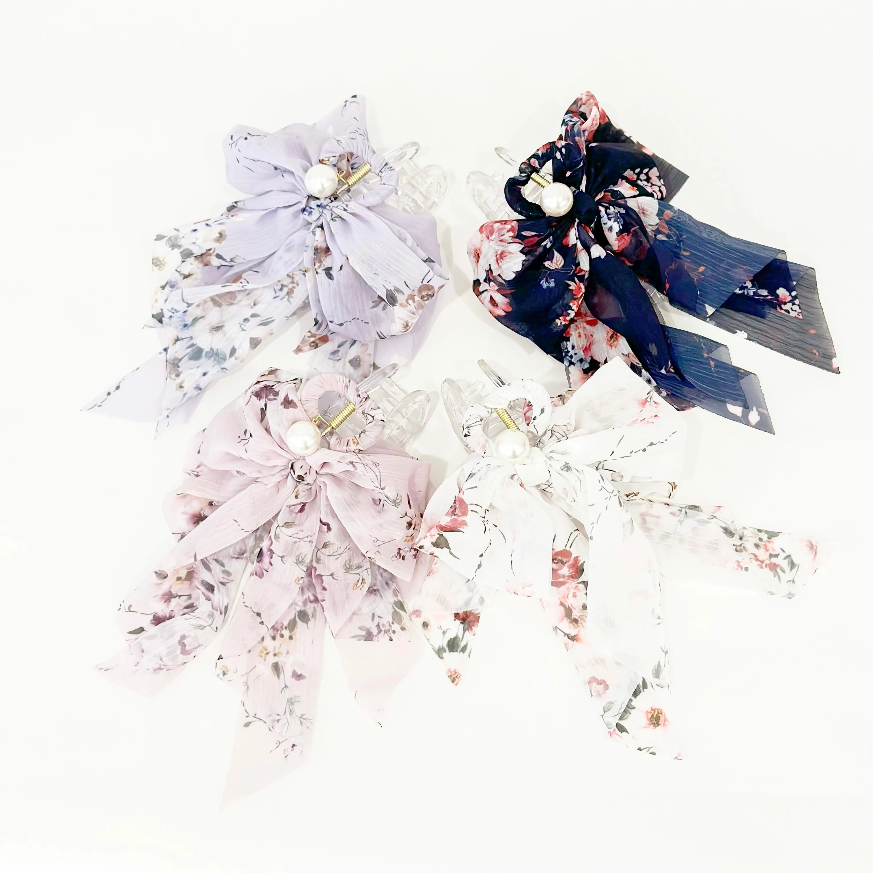Anemone Vinca Ribbon Hair Claw