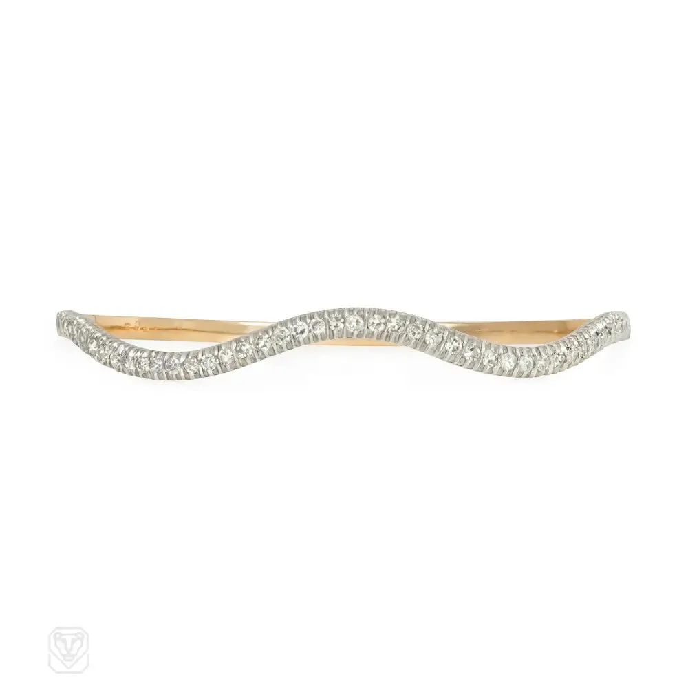 Antique diamond wave bracelet