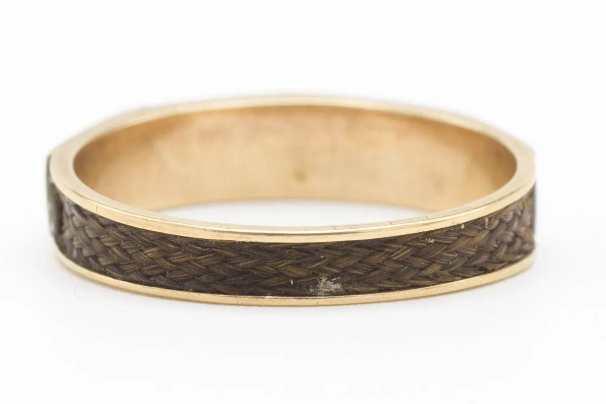 Antique Memorial Gold & Woven Hair Ring