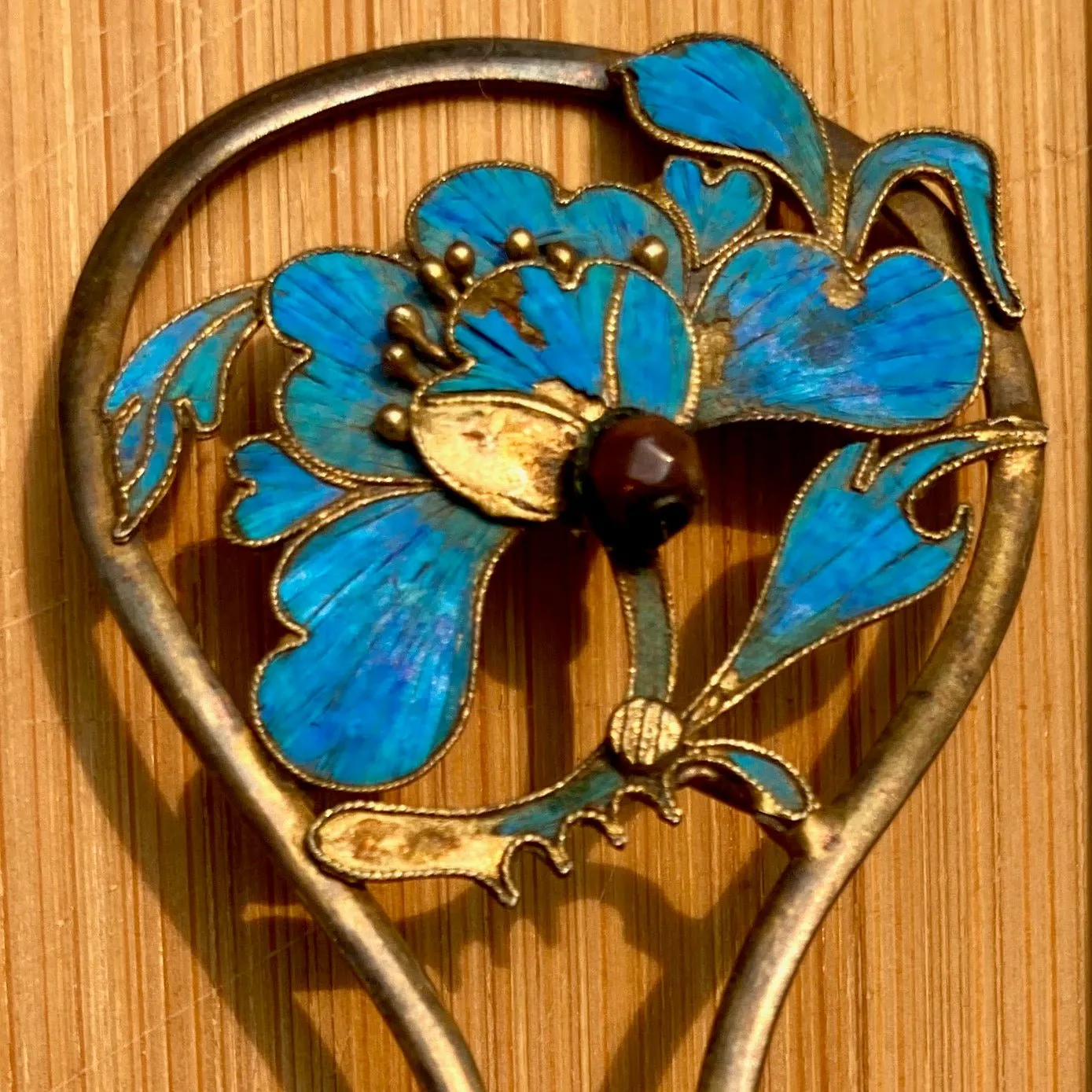 Antique Qing Dynasty 5" Tian-Tsui Hair Pin - 200621-H