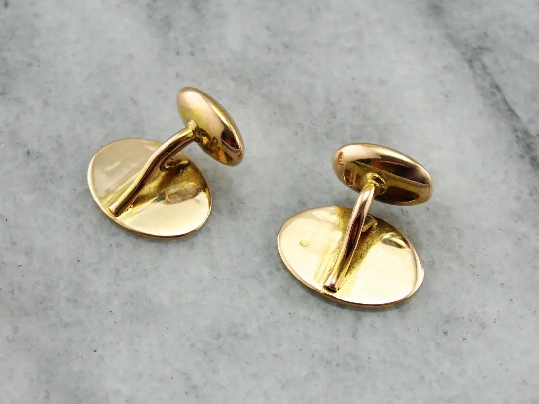 Antique Rose Gold Monogramed Victorian Cufflinks