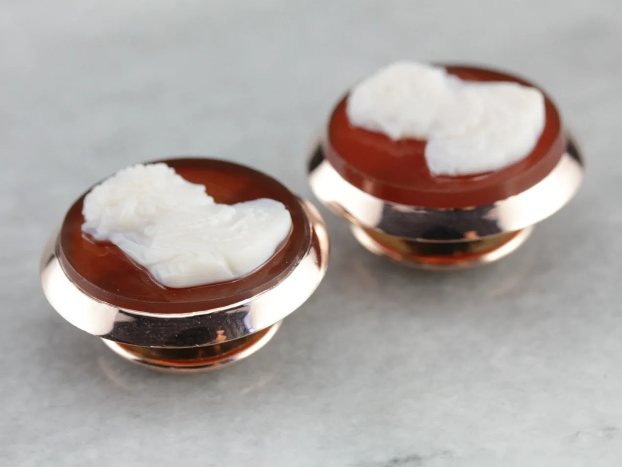 Antique Sardonyx Cameo Cufflinks