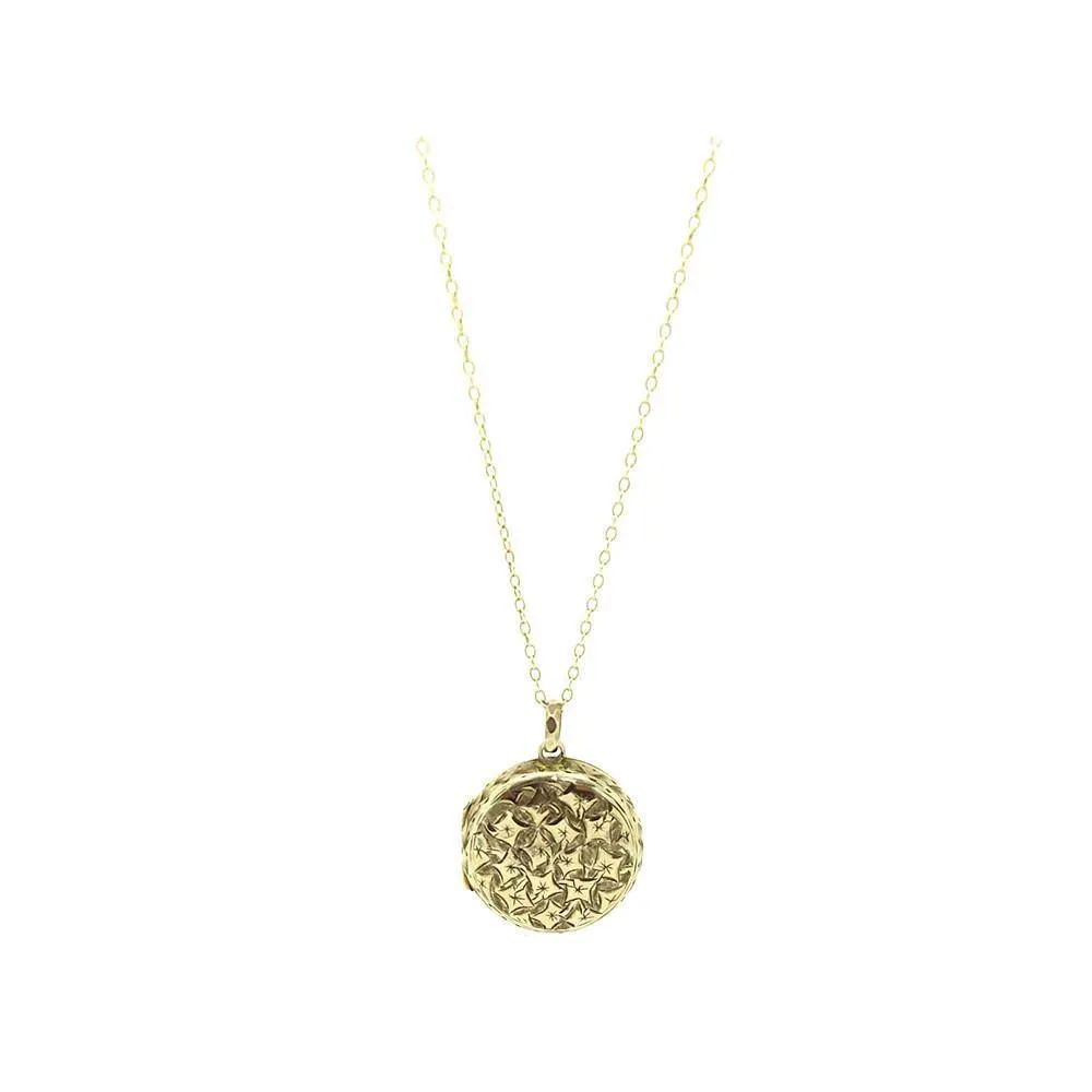 Antique Victorian 9ct Gold Round Locket Necklace