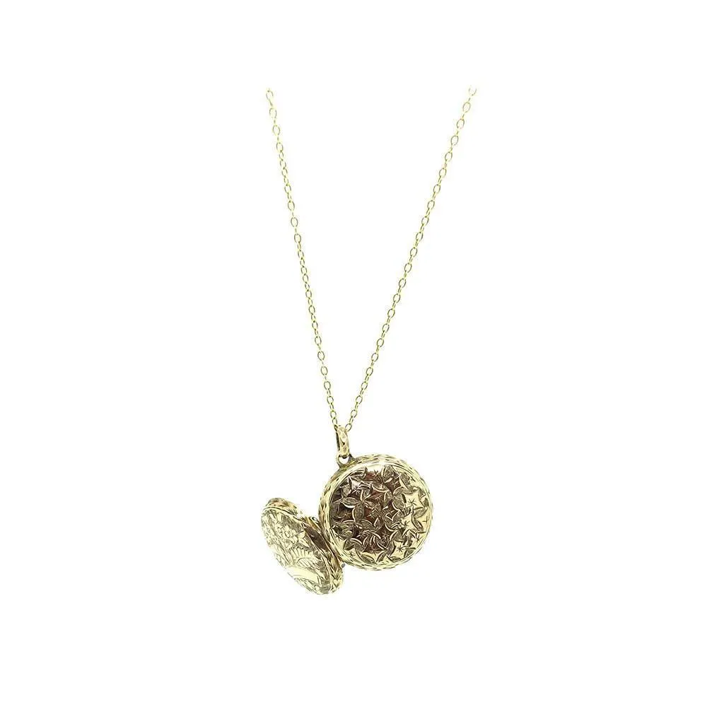 Antique Victorian 9ct Gold Round Locket Necklace