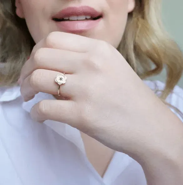 Antique Victorian Diamond Flower Gold Ring