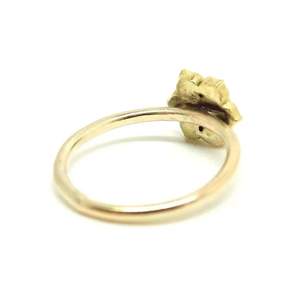 Antique Victorian Diamond Flower Gold Ring