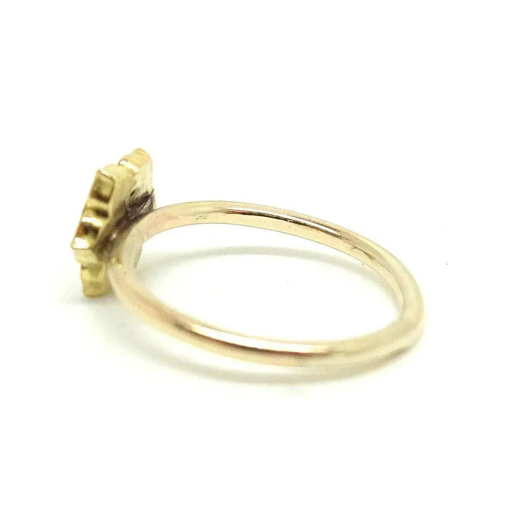 Antique Victorian Diamond Flower Gold Ring
