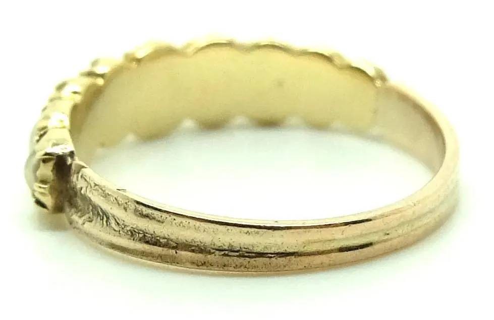 Antique Victorian Pearl & 9ct Gold Ring (Size: N)