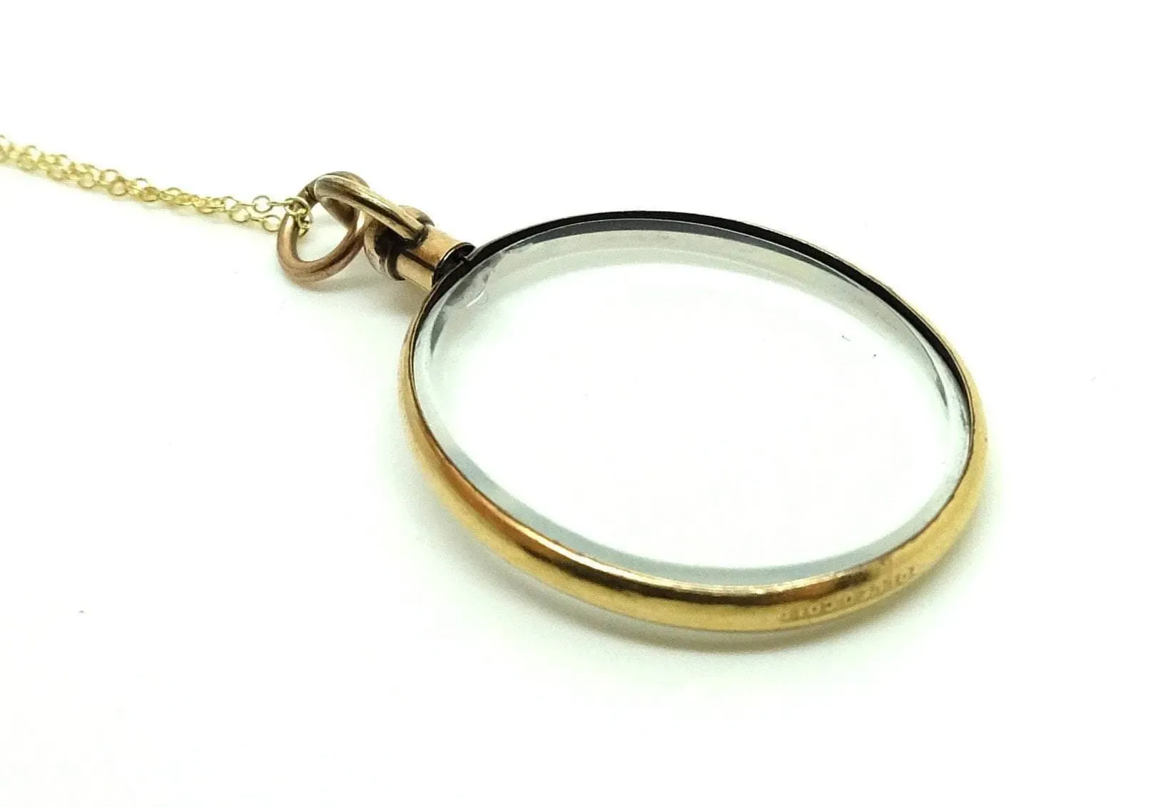 Victorian Antique Rolled Gold Glass Locket - Enhanced Title