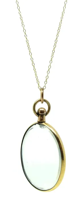 Victorian Antique Rolled Gold Glass Locket - Enhanced Title