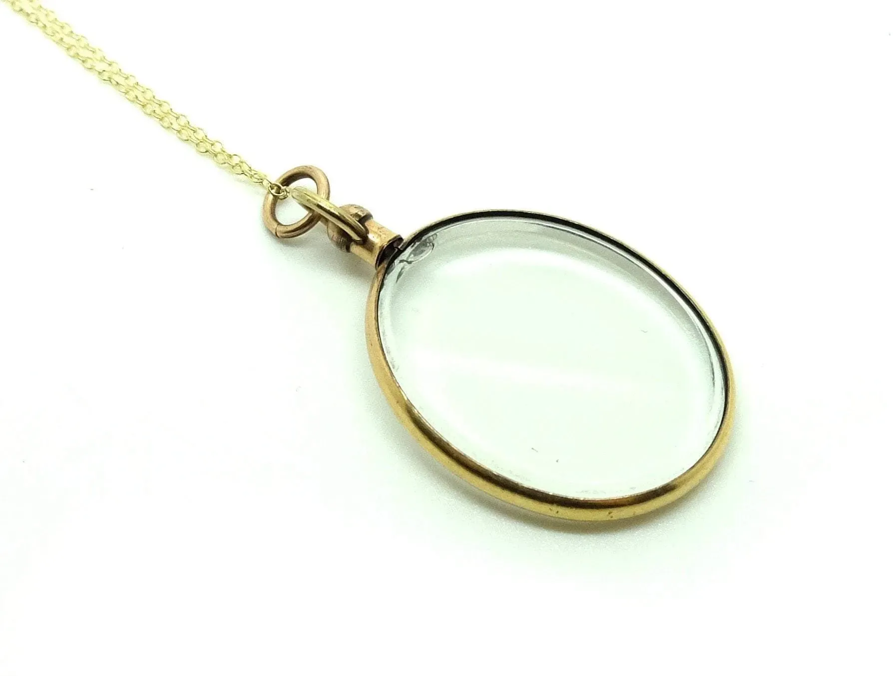 Victorian Antique Rolled Gold Glass Locket - Enhanced Title