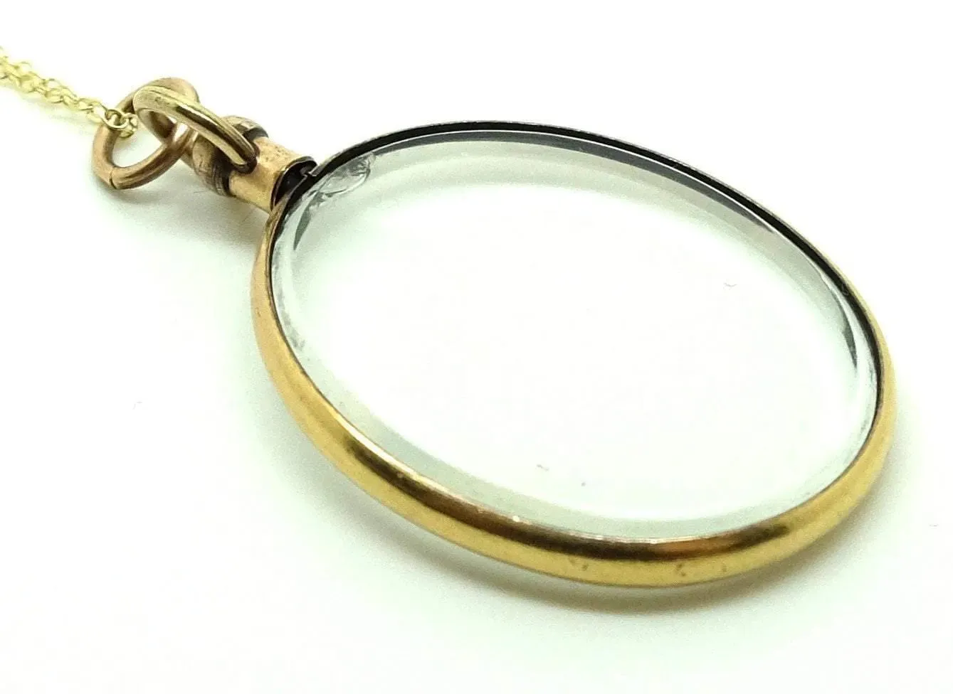 Victorian Antique Rolled Gold Glass Locket - Enhanced Title