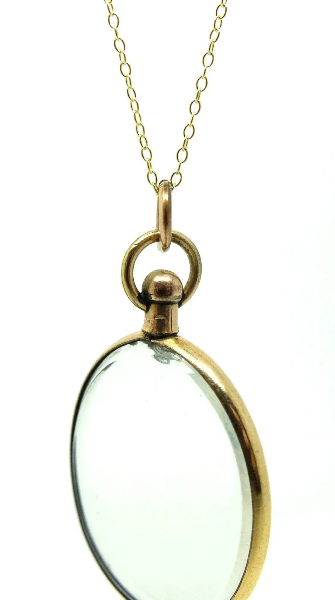 Victorian Antique Rolled Gold Glass Locket - Enhanced Title