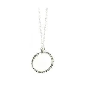 Antique Victorian Silver Glass Locket Necklace