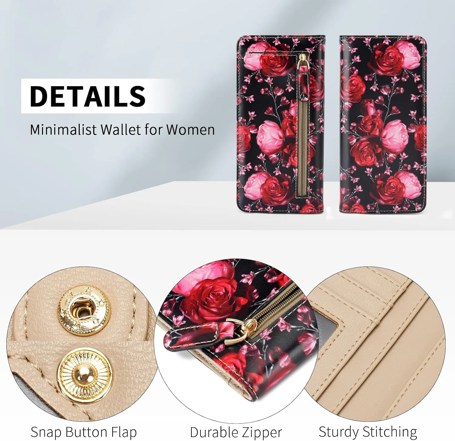 APHISON Wallet Women Ultra Slim Thin Leather Womens Wallet RFID Blocking Credit Card Holder Bifold Clutch Long Ladies Billfold