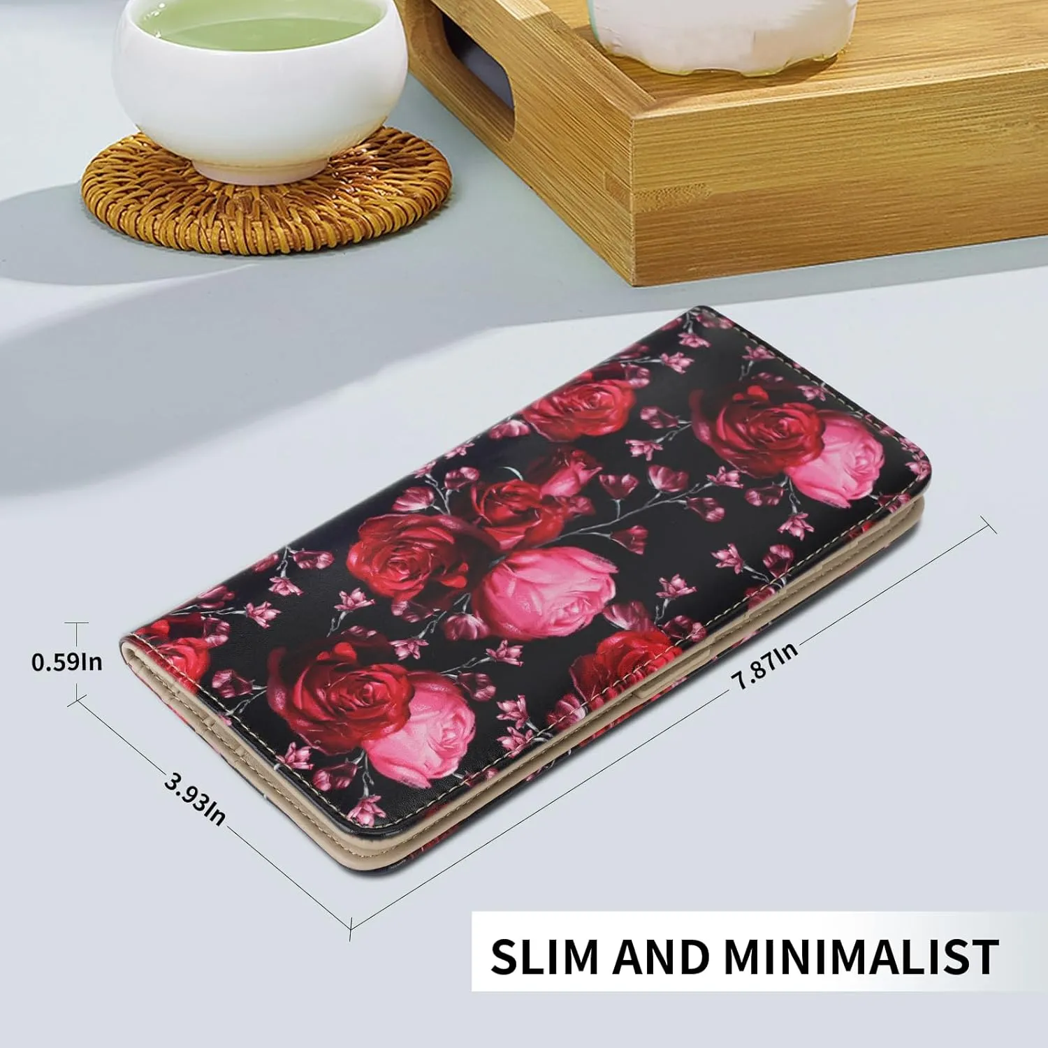 APHISON Wallet Women Ultra Slim Thin Leather Womens Wallet RFID Blocking Credit Card Holder Bifold Clutch Long Ladies Billfold