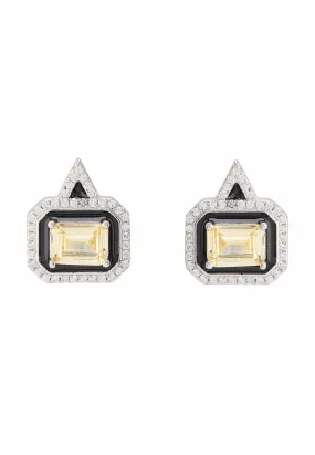 Art Deco Stud Earrings Silver