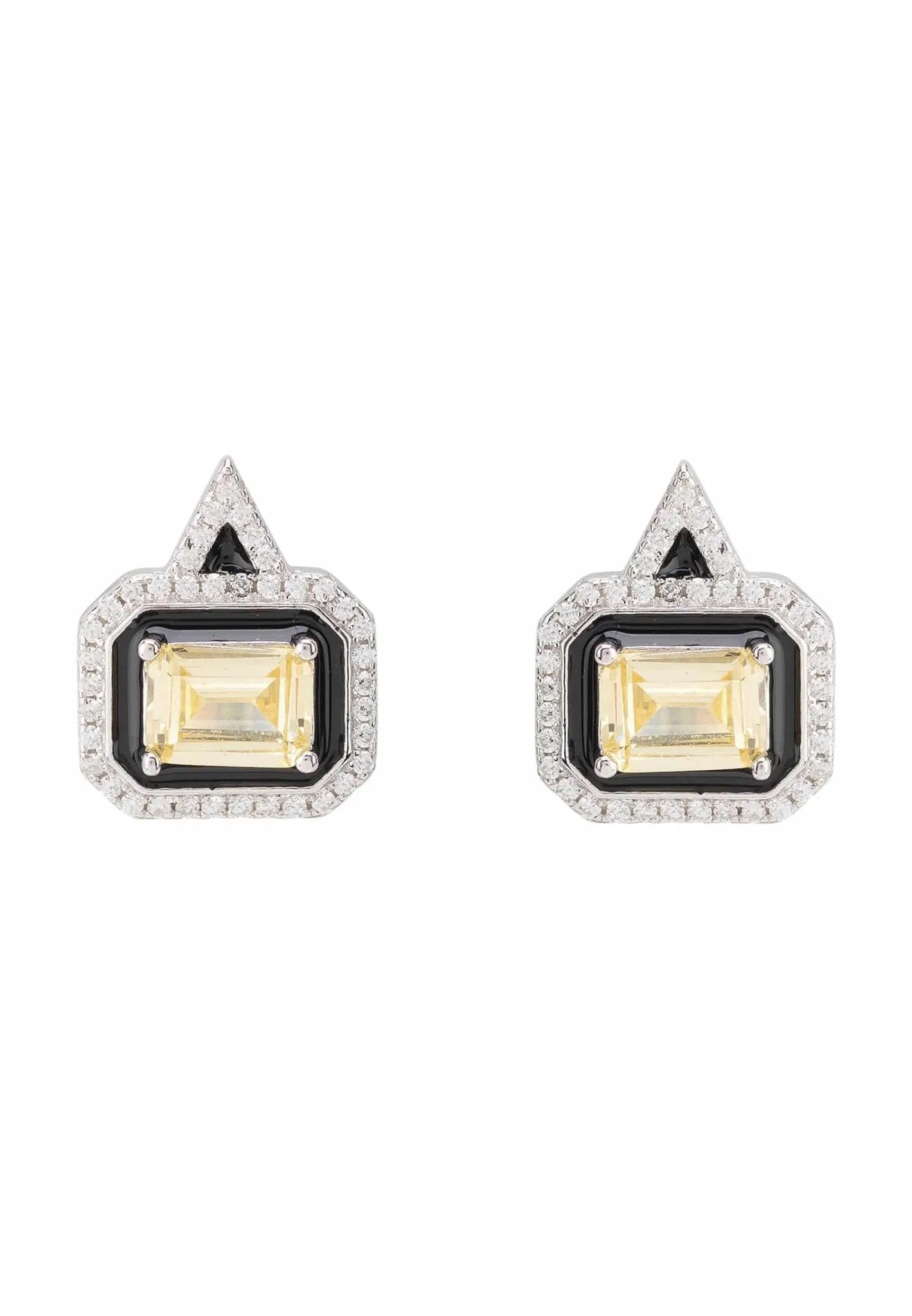 Art Deco Stud Earrings Silver
